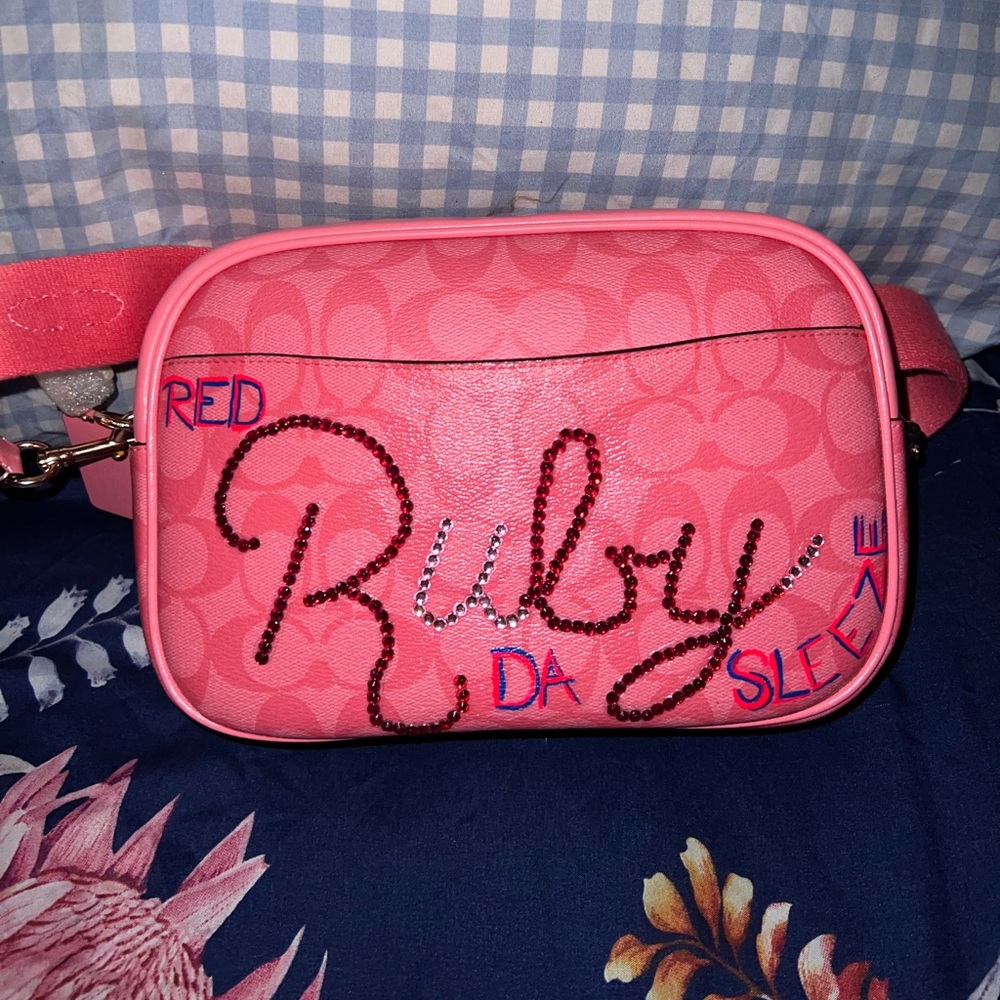 Custom pink red ruby da sleeze nicki Minaj coach bag💖❤️🔥 - Picture 8 of 13